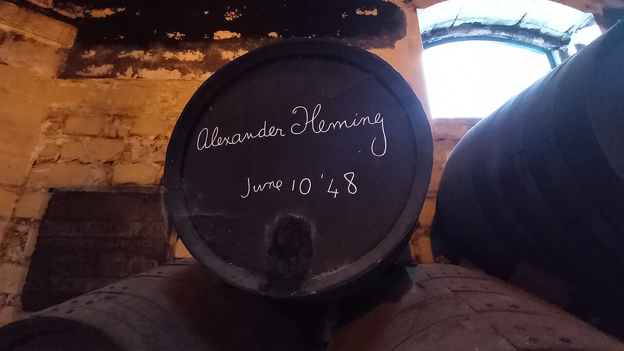 Bota de vino en una bodega de Jerez